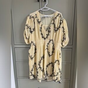 Ganni pleated crepe dress.